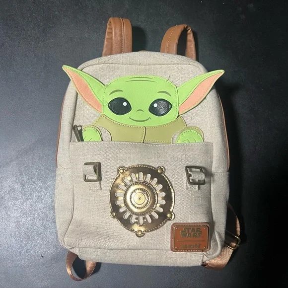 Star Wars Baby Yoda Grogu The Mandalorian Loungefly Mini Backpack Disney - Picture 1 of 11